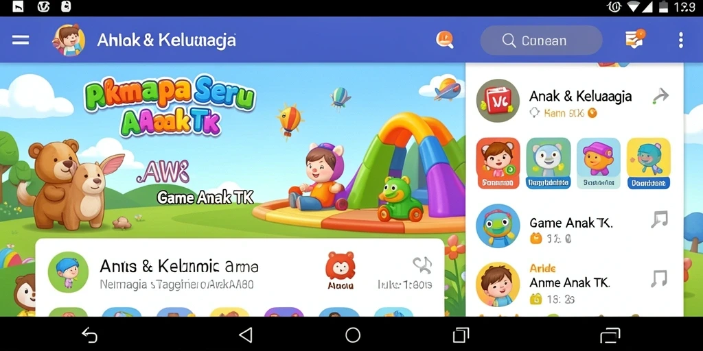 Antarmuka menarik dari aplikasi Game Anak TK AW8.