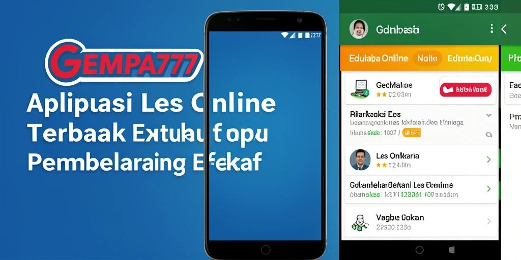 Antarmuka pengguna GEMPA777 yang sederhana dan intuitif untuk belajar Les Online.