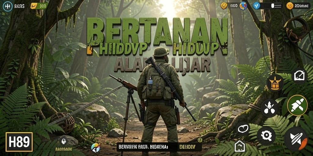 Tampilan antarmuka game Bertahan Hidup yang menarik dan interaktif.