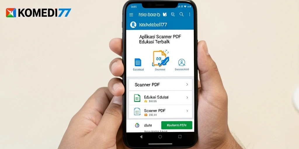 Tampilan antarmuka KOMEDI77 saat memindai dokumen PDF.
