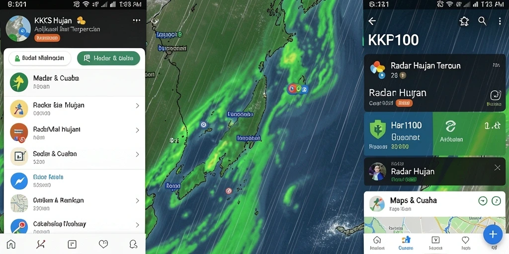 Tampilan antarmuka radar hujan KPK100 yang informatif dan interaktif.