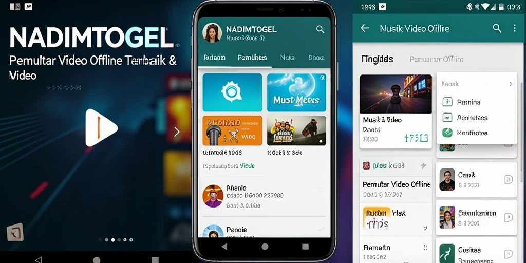 Tampilan antarmuka NADIMTOGEL yang sederhana dan elegan untuk Pemutar Video Offline.