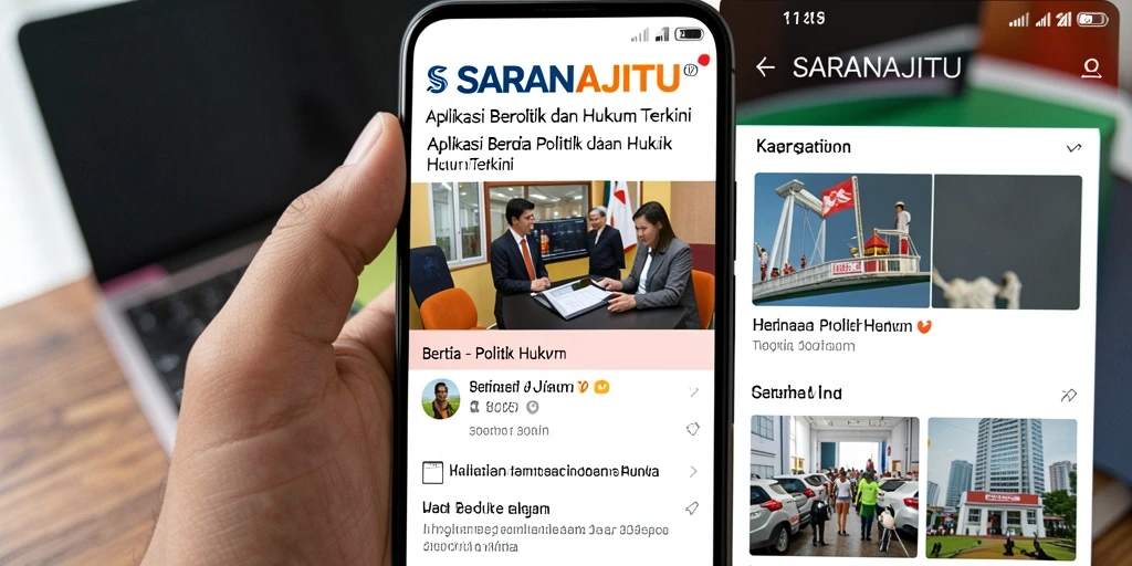 Tampilan antarmuka intuitif aplikasi SARANAJITU untuk berita politik dan hukum.