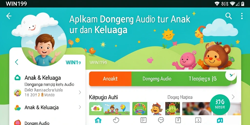 Tampilan antarmuka aplikasi WIN199 yang menarik dan ramah anak.